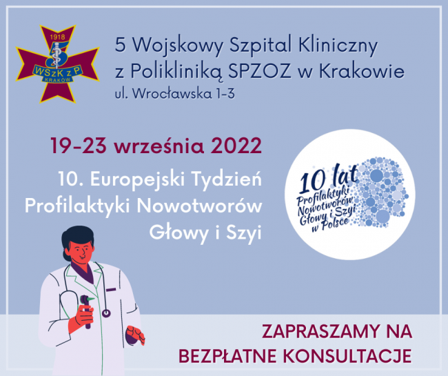 Bezpłatne badania otolaryngologiczne – Tydzień Profilaktyki Nowotworów Głowy i Szyi