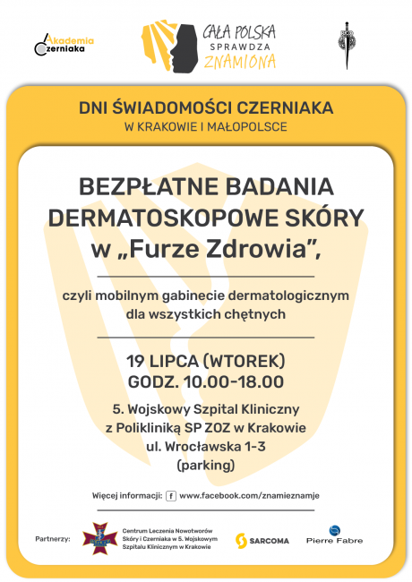 19 lipca 2022 &ndash; bezpłatne badania dermatoskopowe sk&oacute;ry