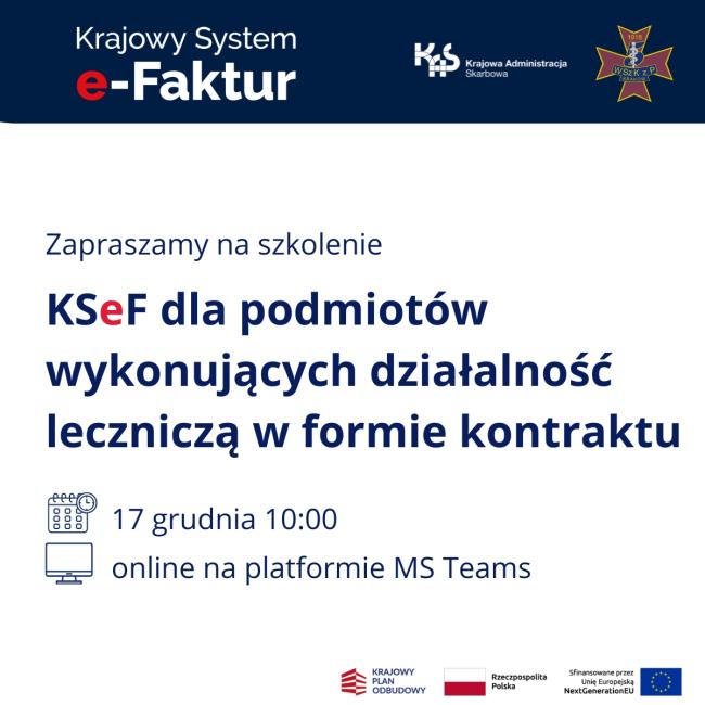 Grafika z zaproszeniem na szkolenie KSeF